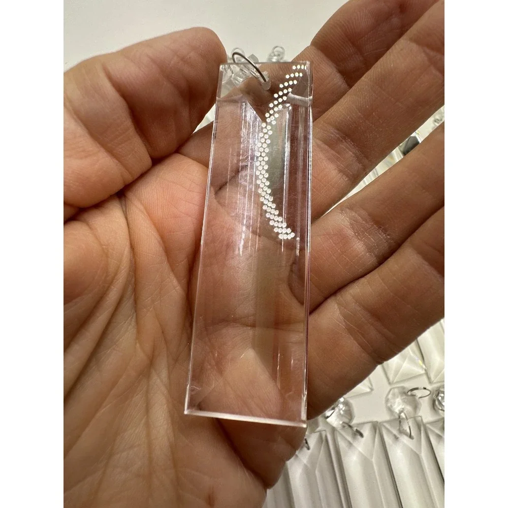 Crystal Chandelier Prisms Replacements Craft Set 40 Pc Dangle Silver Rings